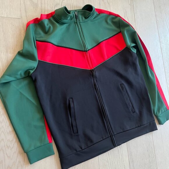 Track Suit Jacket Brand New with Tags 12 AM Nation Red Green Black 2XL - Picture 3 of 11